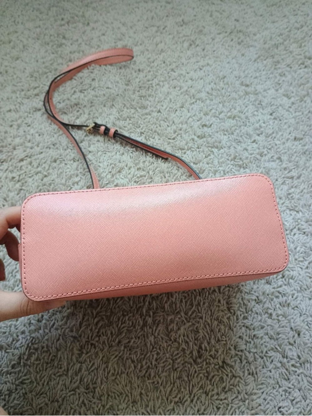 NWT Michael Kors Cindy Dome Leather Crossbody Peach - Picture 6 of 16